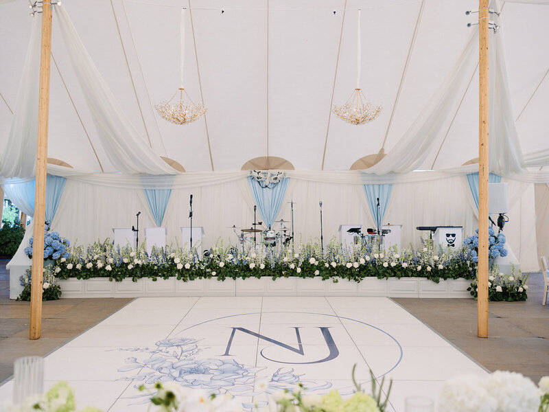 Blue Floral Dance floor logo