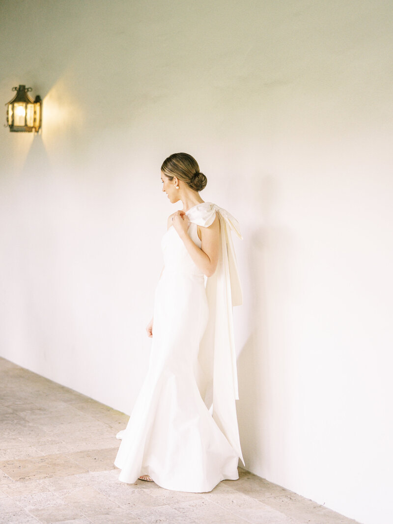 Quiet moment with a bride at a Sea Island Georgia wedding
