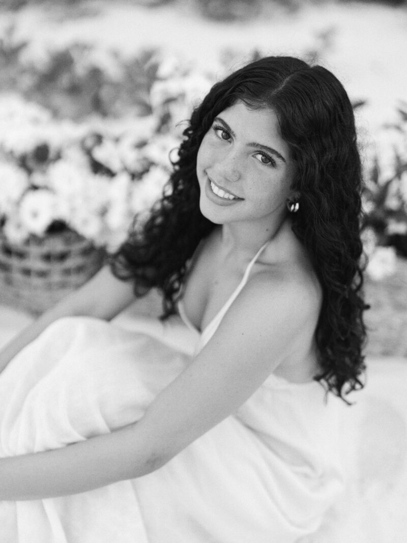 Naples Florida Senior Portrait Black and White