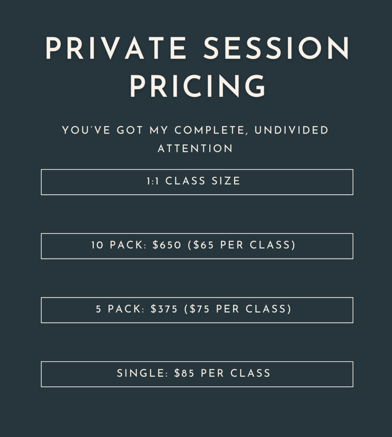 Private Session Prices