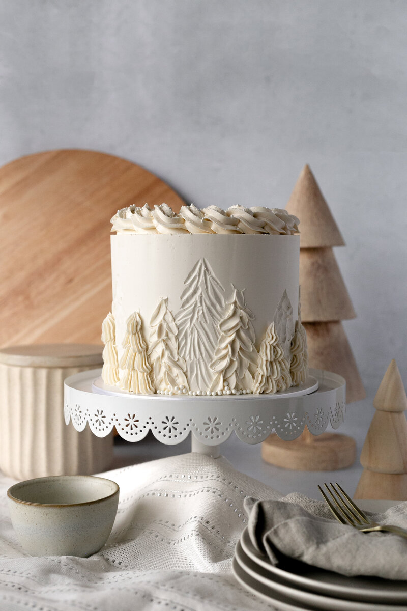 White Winter Tree Cake-16