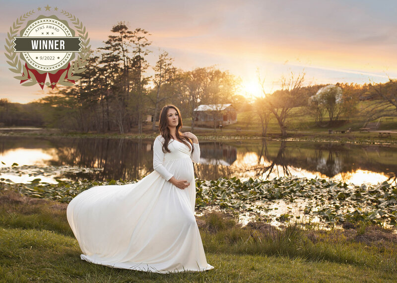 Sunset maternity session at Murrays Mill in Catawba, NC