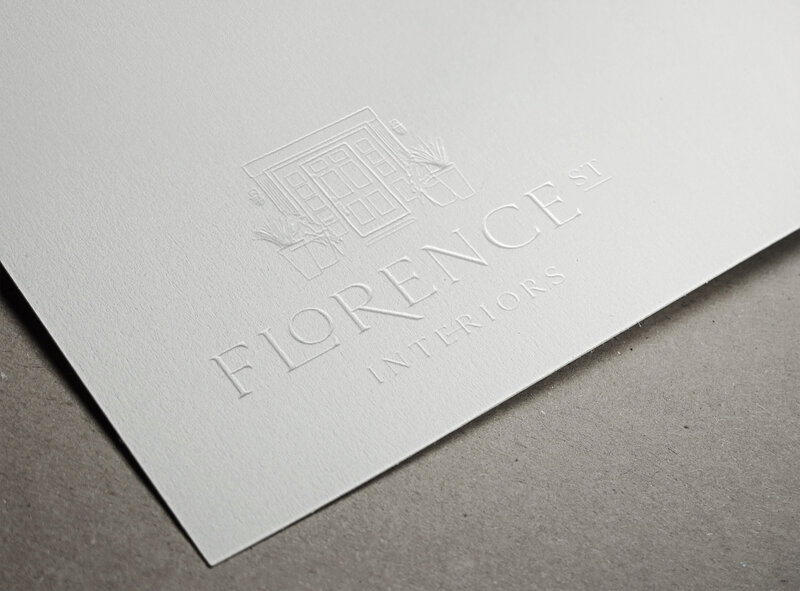 Florence Embossed Paper Logo MockUp