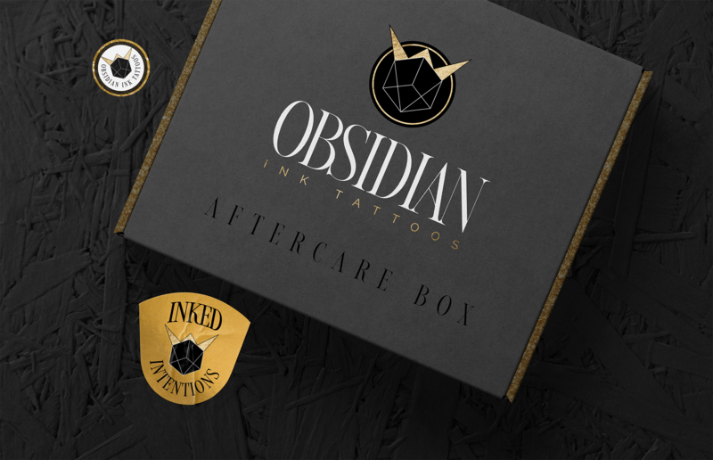 Obsidian Ink Tattoo Aftercare Box Stickers