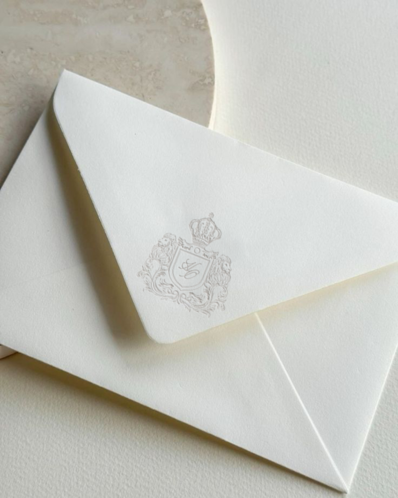 Wedding Logo Crest Design by Miriam Escudero Studio