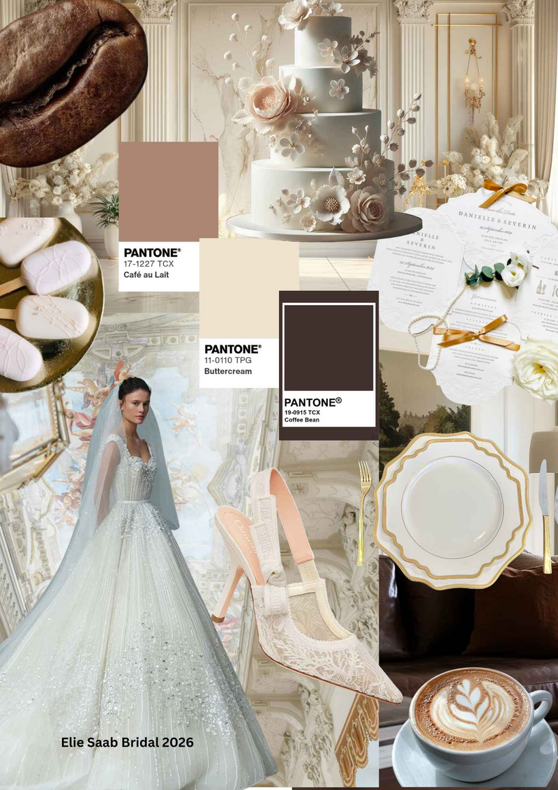 2026 wedding color trend buttercream with cafe au lait and coffee bone