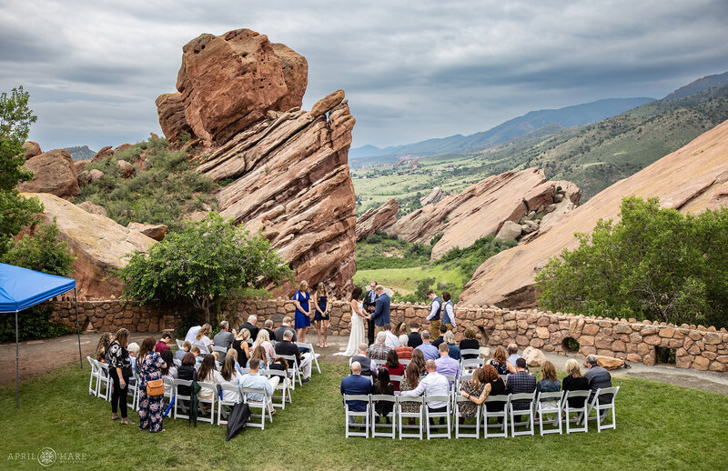 Trading Post Backyard Summer Wedding in June at Red Rocks