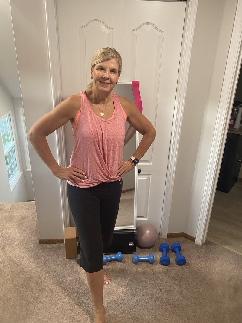 Picture of a women in workout clothes 