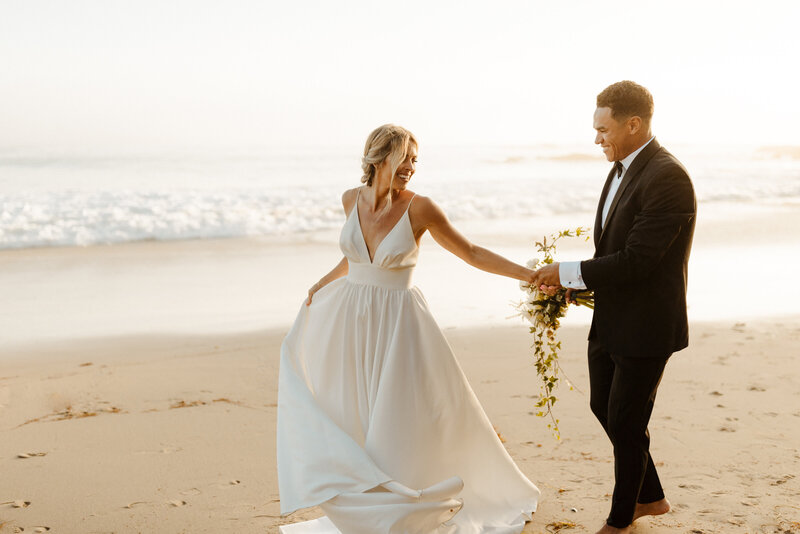 bride and groom at San Diego elopement
