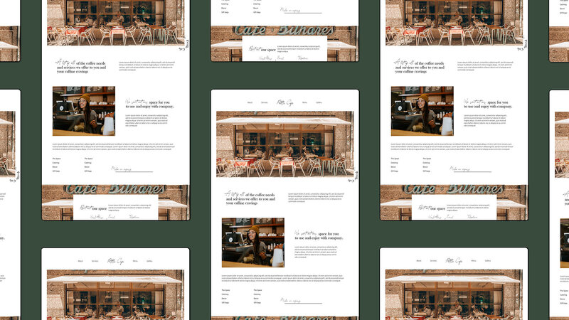 Display of multiple Patille cafe's website service page