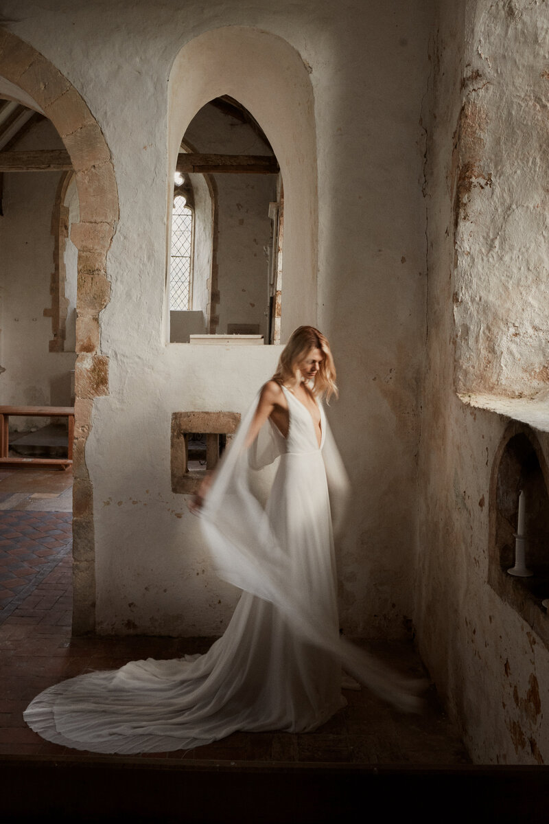 Silk wedding dress by british handmade designer Luna Bea