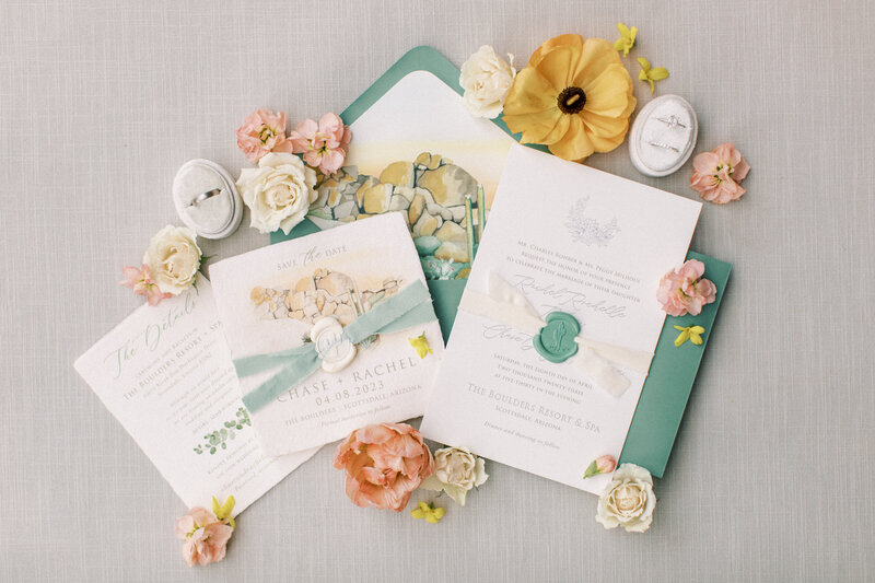 The Boulders Resort Wedding Invitations desert inspired