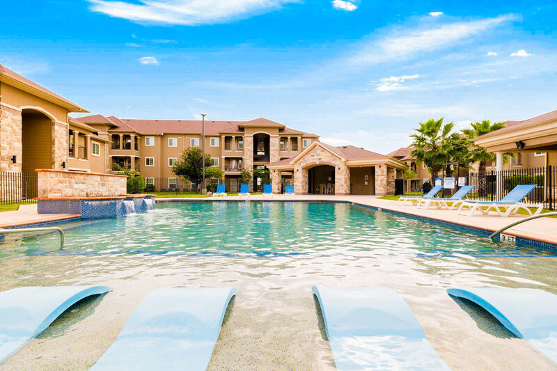 Swimming pool at Jackson Place Apartments in Pharr Texas highlighting resident amenities and well maintained outdoor areas managed by WLS Interests.
