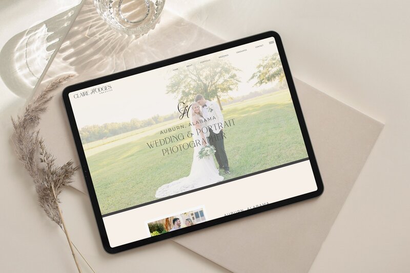 Claire Hodges Creative Photography Website Mockup on Table