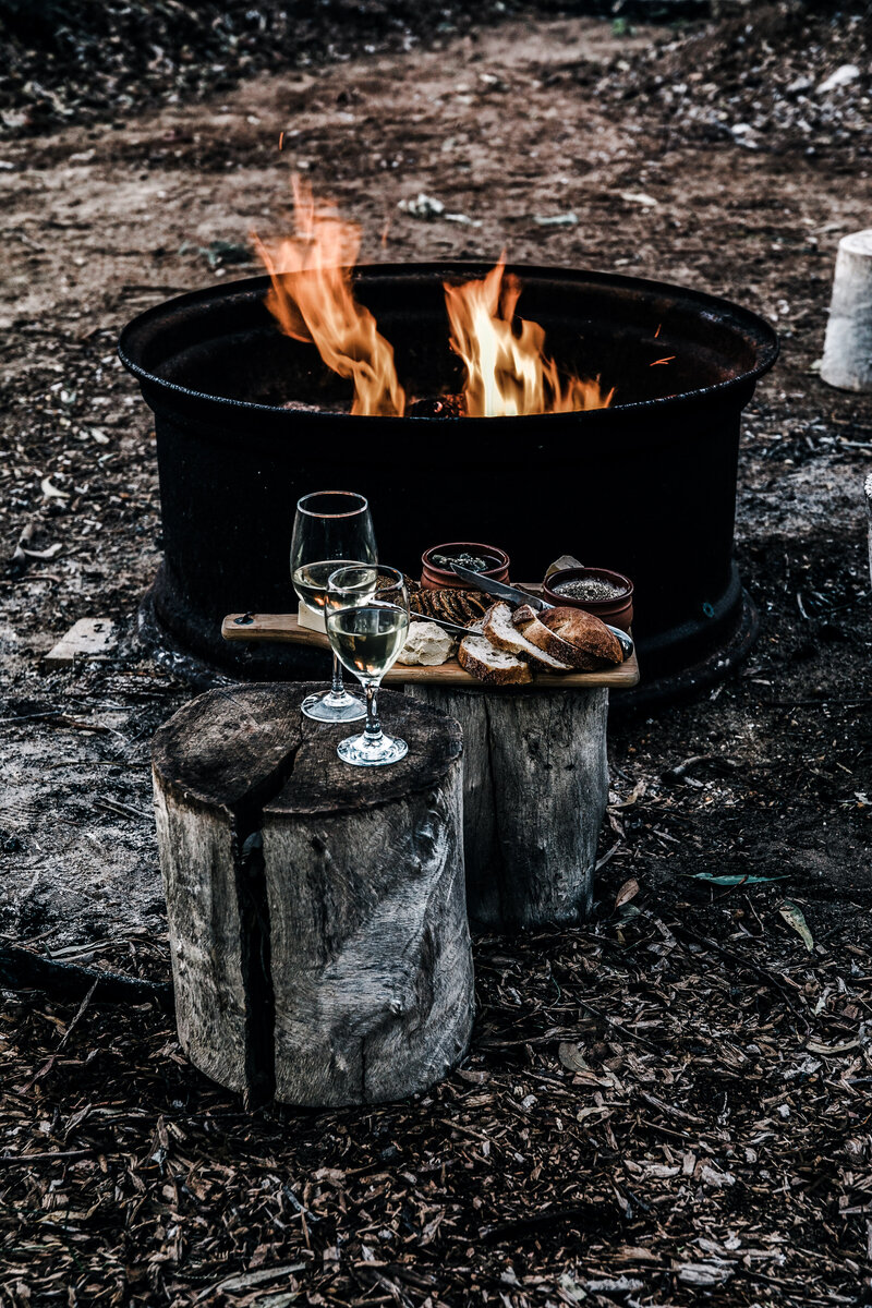 Foodie fire pit picnic