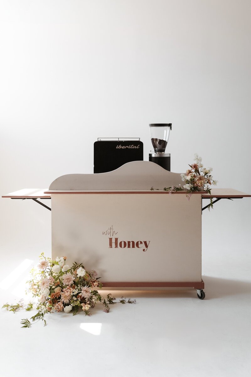With Honey Coffee mobile coffee cart and team in Boise, ID