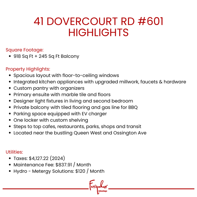 Features - 41 Dovercourt Rd #601