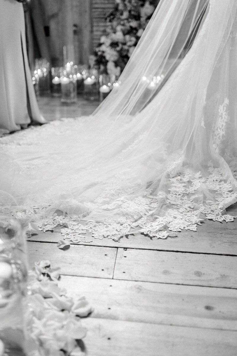 Graceful Bridal Train at A Ritz-Carlton, Laguna Niguel Wedding