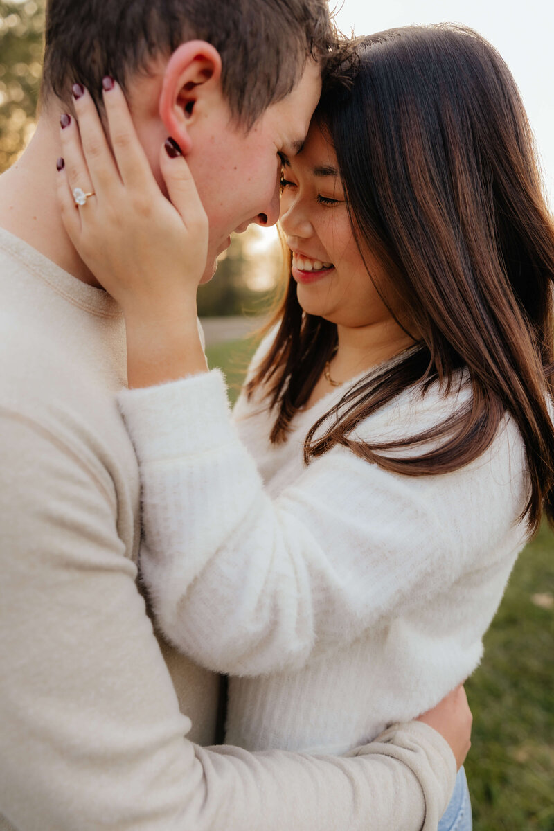 Ohio engagement photographer capturing cozy, intimate moments for couples who want natural light portraits full of connection and warmth.