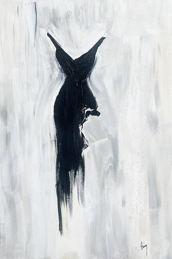 Black Tie, Bonny Shuptrine, Acrylic on Canvas, 36 X 24 inches WEB