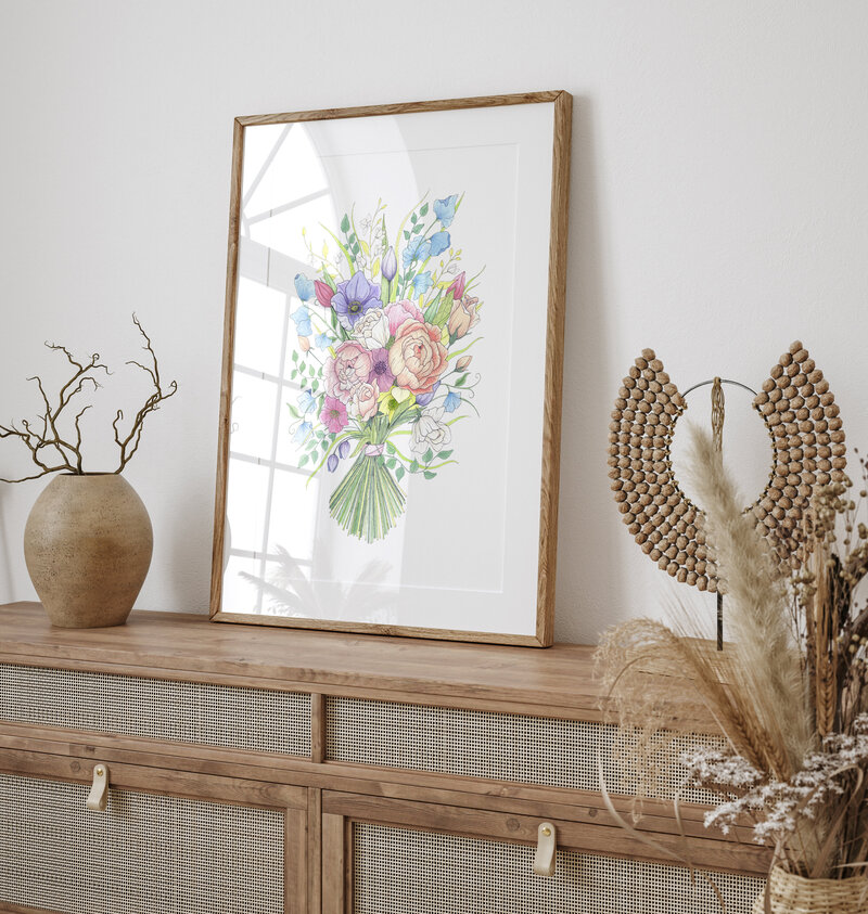 Mockup slanted frame Spring Blooms