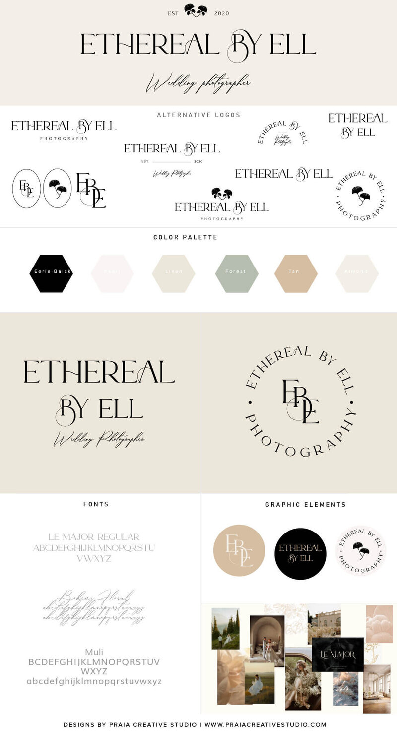 Elegant logo for wedding planner Emma Rose by Praia Studio