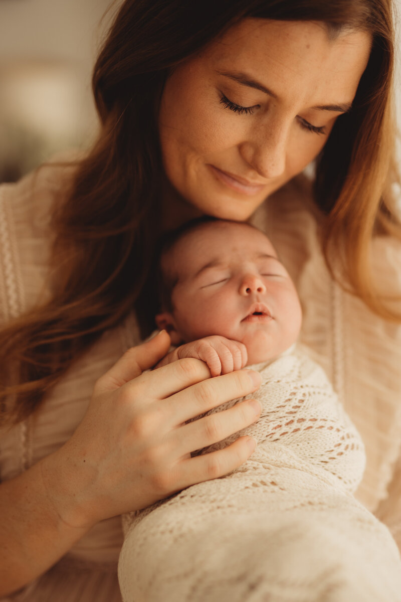 Mother and newborn photoshoot