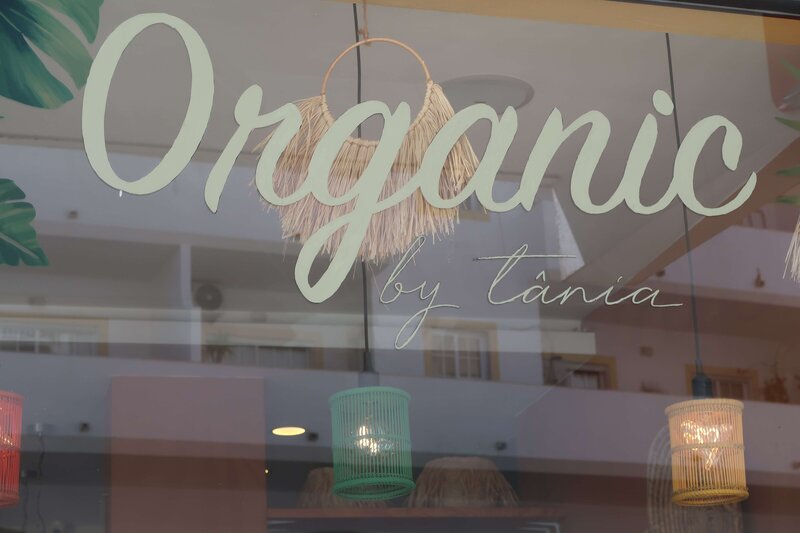 Organic logo at entrance