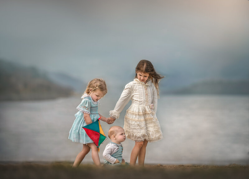 "Children immersed in nature, captured in a stunning outdoor portrait session, highlighting the beauty of the environment and their joyful expressions in Ottawa."
