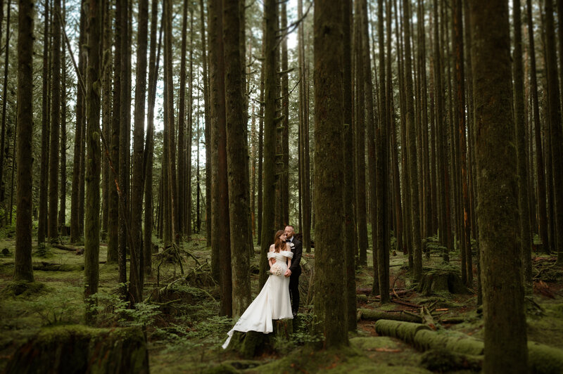 Elopement wedding in a forested area in the BC Rocky Mountains