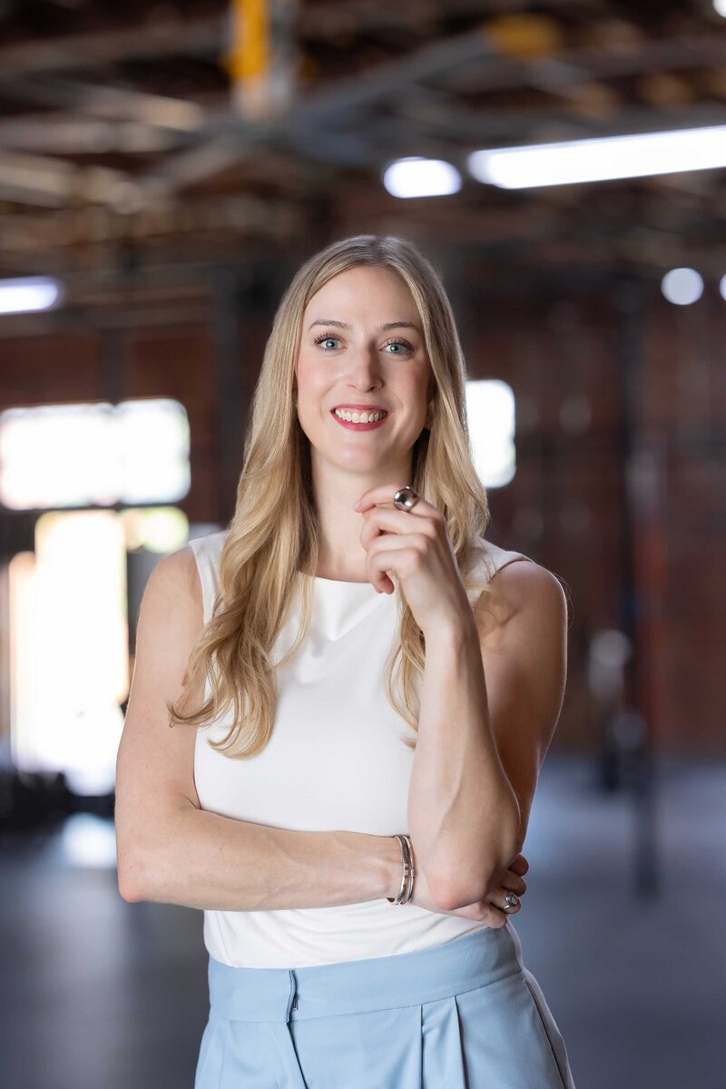 Elegant branding headshot of a journalist in her office, part of the Headshot Gallery Portfolio by Sophie K. Hunter