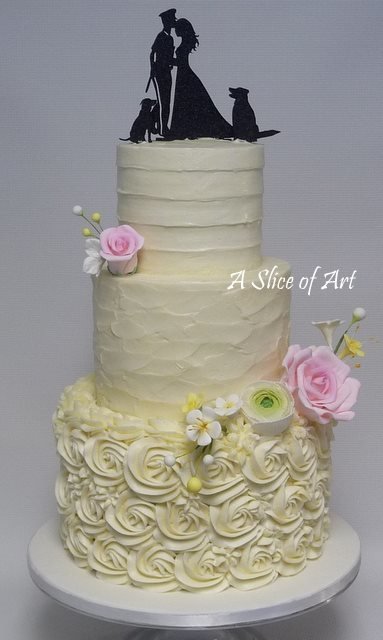 sugar rose wedding cake