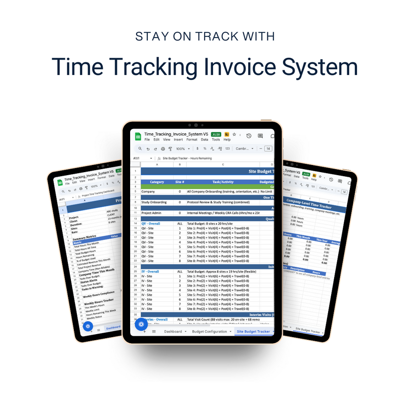 Professional Time Tracking & Invoice System for Clinical Res