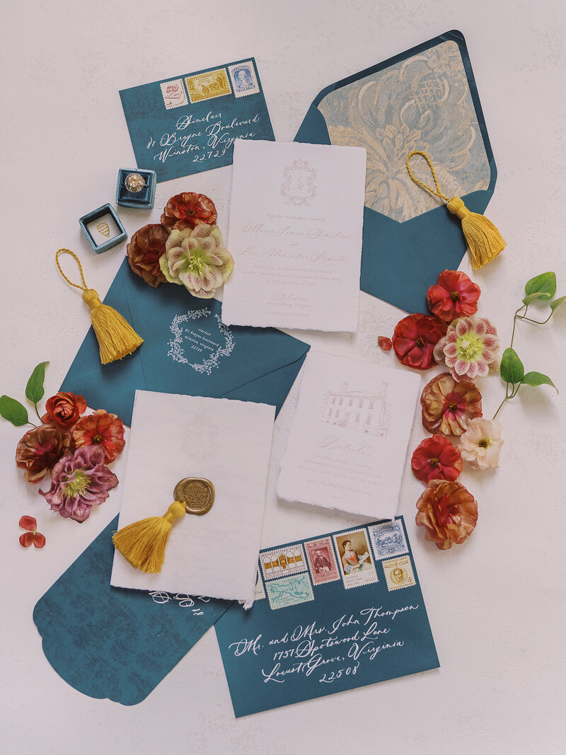 Jenny-Haas-Photography-Custom-Invitation-Suite-Teal-Gold-Luxury-DC-Planner