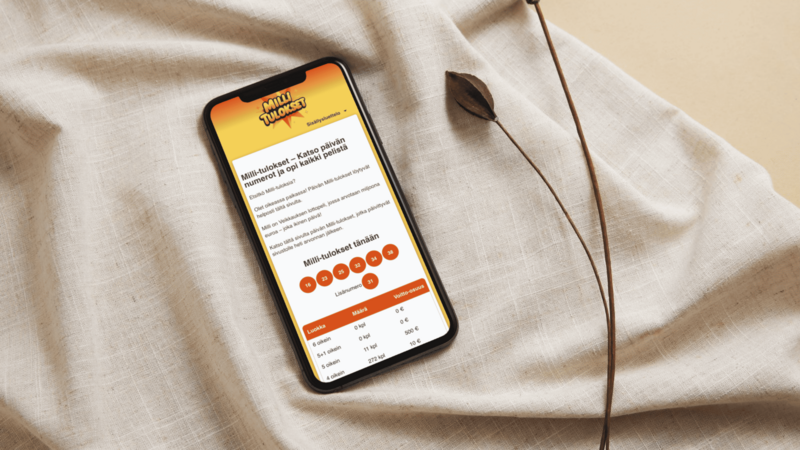 Optimized WordPress design for Milli Lotto featuring responsive visuals