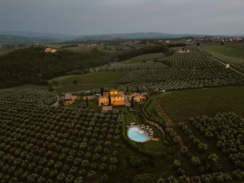 scene from a wedding in Tuscany sunset picture by  top 10 Italian wedding photographers Ludovica & Valerio