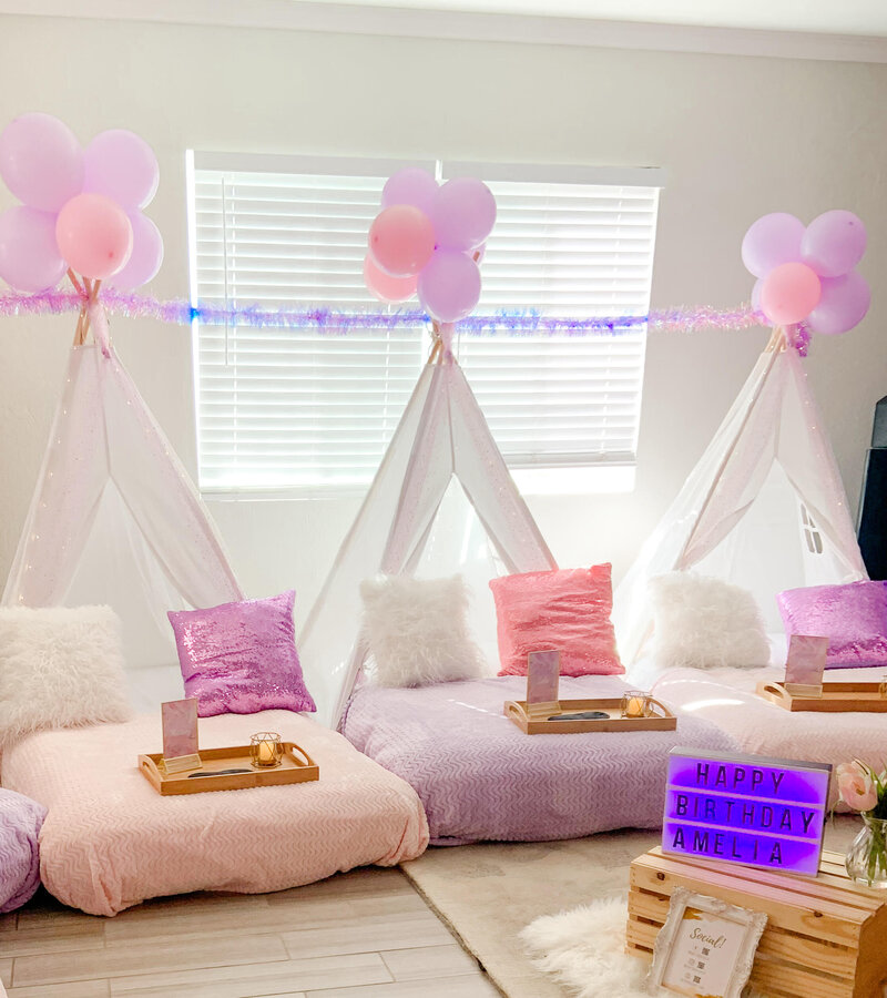 AZ Party Squad teepee parties - girly girl party