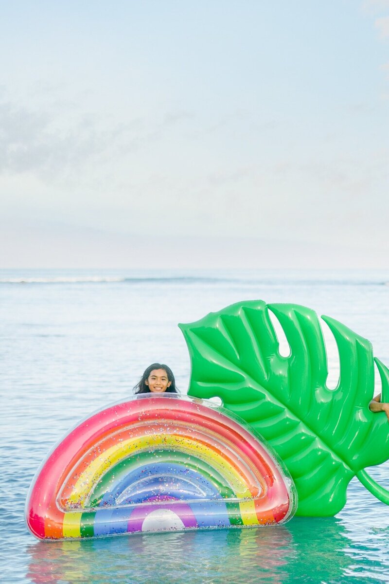 Maui beach floats family fun photo session