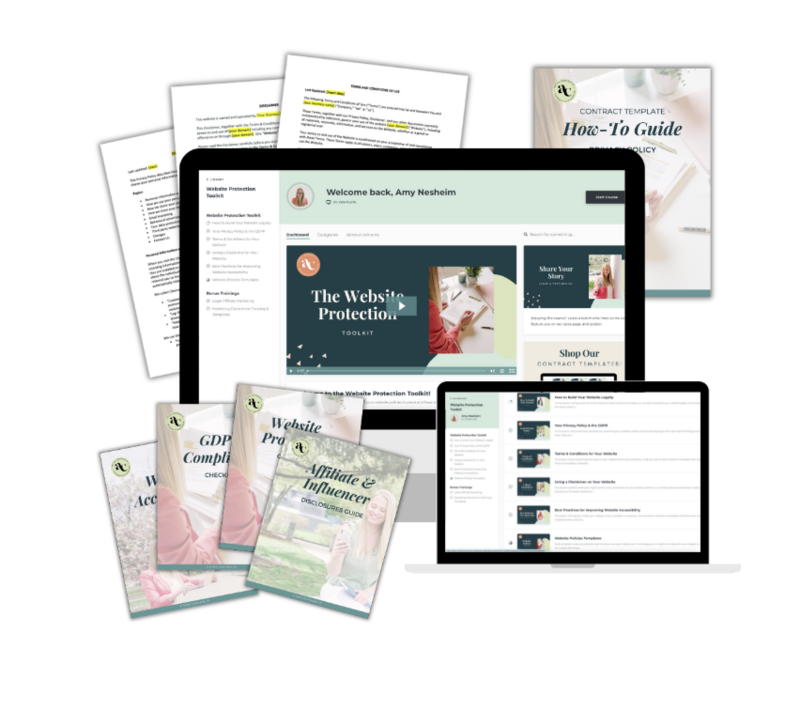 Website design tips and legal resource templates for entrepreneurs who need to protect their business and custom website