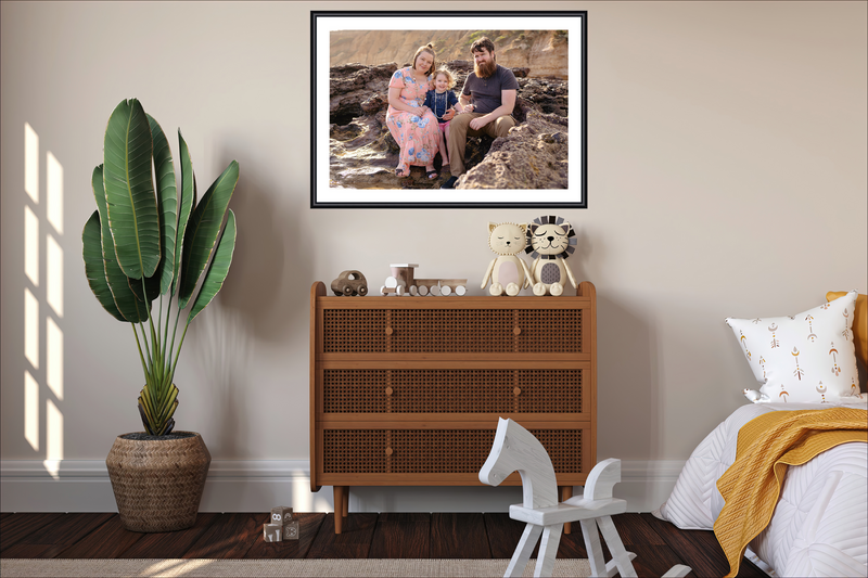 Black frame wall art room view
