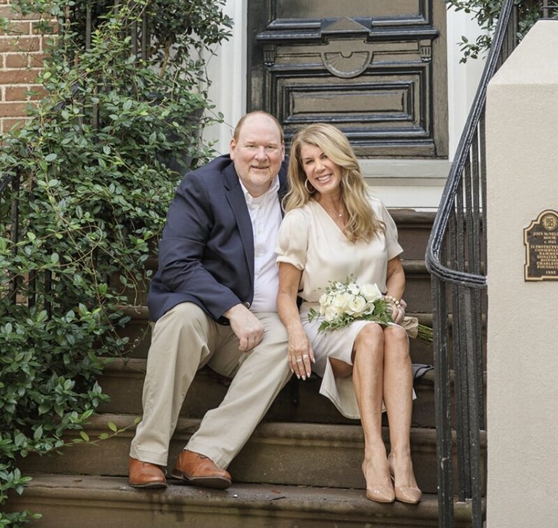 Luxury Charlotte home real estate agent kim trouten with husband