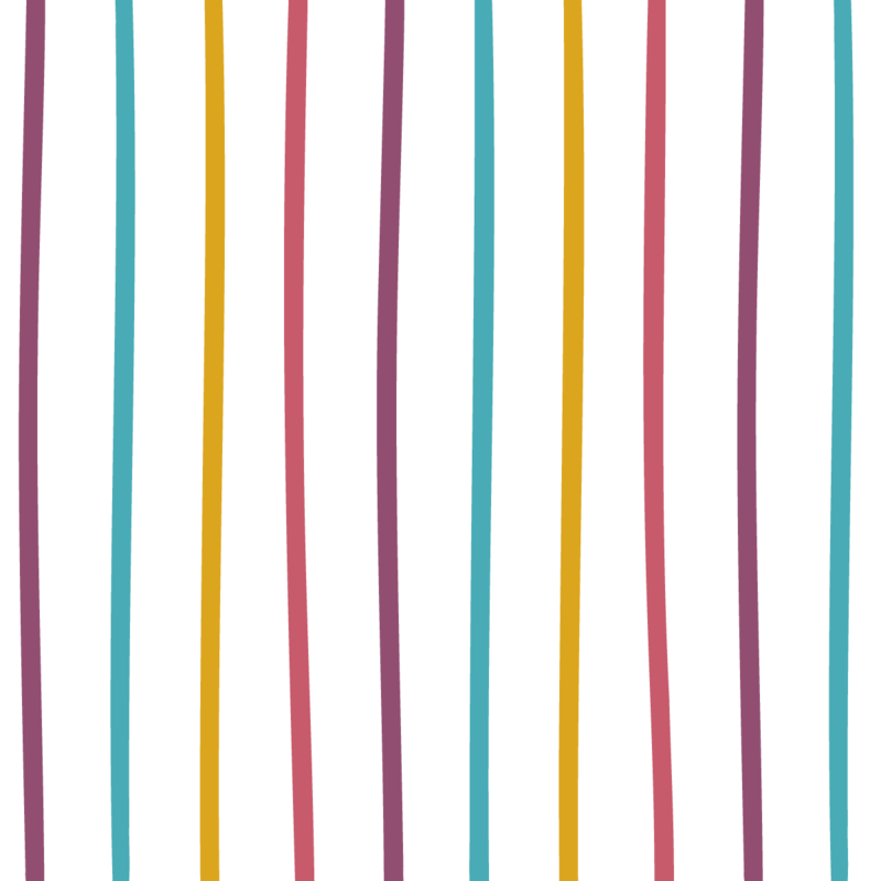 Playful pattern of hand drawn vertical lines, each in a different bright color