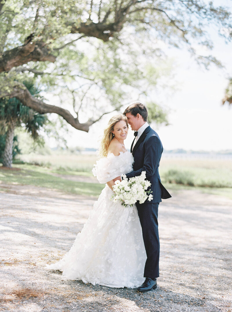 rhode island wedding photos on film couple embracing
