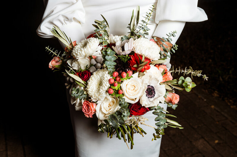 Winter inspired wedding bouquet