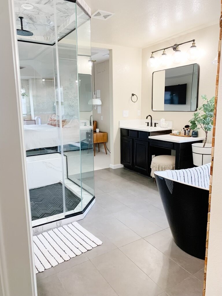 Master Bathroom Renovation /  Erie Colorado  Interior Design / Teak and Amber Interiors