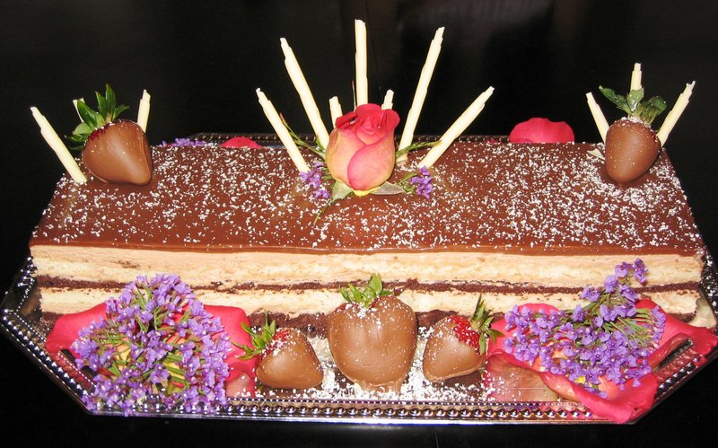 9 Layer Chocolate Mousse & Chocolate Covered Strawberrys