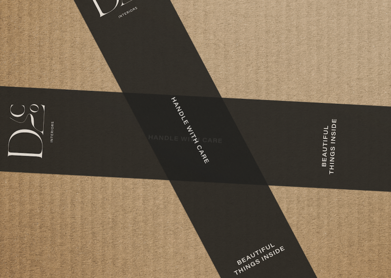 Brand packaging tape design for an elevated design studio