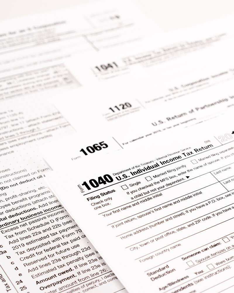 individual tax filing paperwork 1040