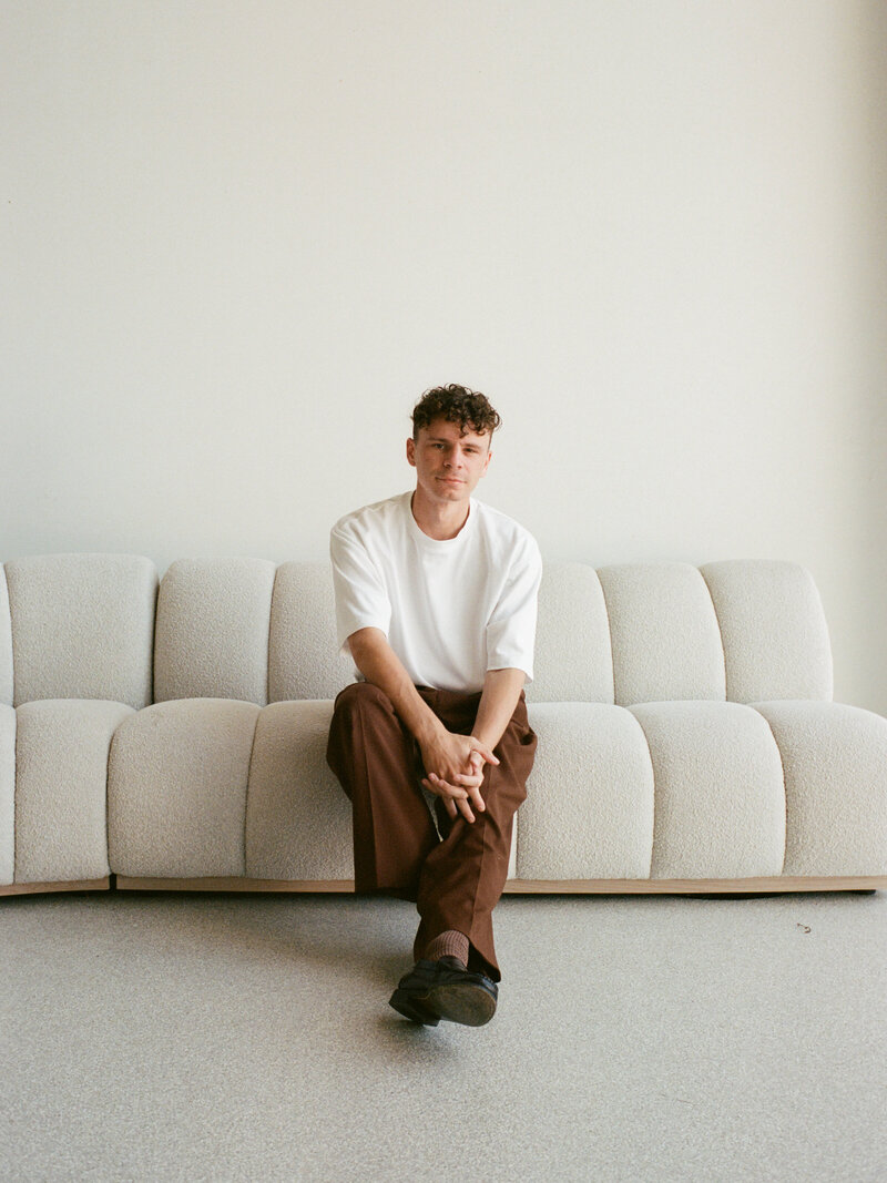 man in studio walking