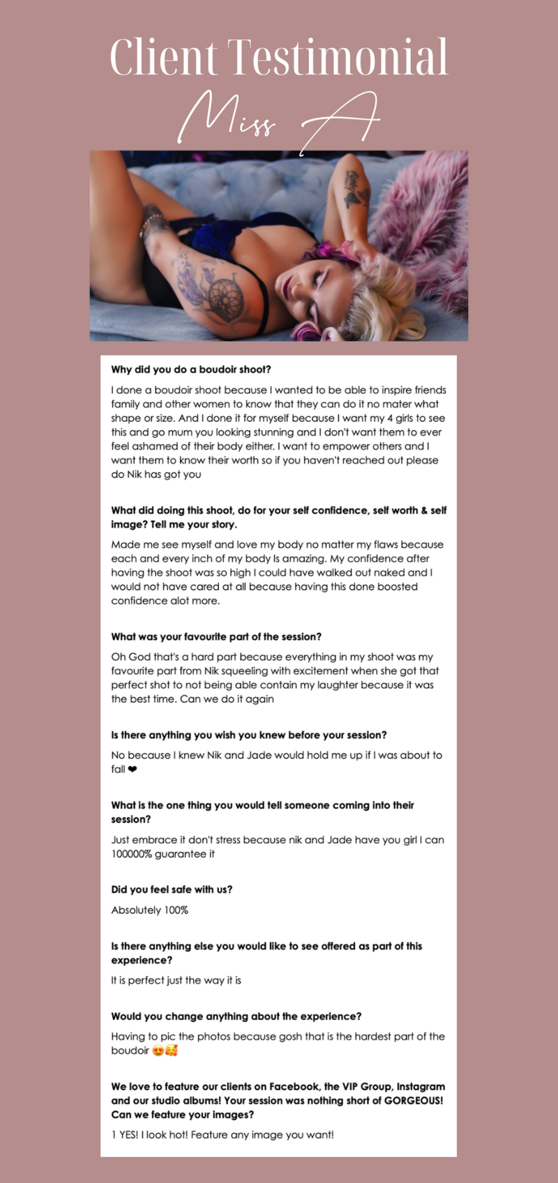 Client Testimonial Review Wild Heart Photography Hervey Bay